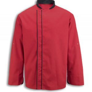 ביגוד שף - חולצת שף - ג‘קט אדום סטריפ בגדי טבחים