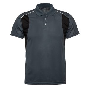 חולצת פולו דרייפיט קצר חולצות עבודה דרייפיט משולב אפור שחור